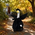 thumbnail image 5 of PiGOGI Halloween Black Winged Witch Goose Outfit for 23 Inch Porch Lawn Statue Witch Hat and Cape Set Funny Outdoor Garden Patio Yard Holiday Party Decor, 5 of 6