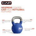 thumbnail image 2 of CAP, 30lb Neoprene Coated Kettlebell, Blue, 2 of 4