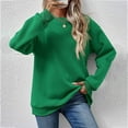 thumbnail image 4 of Ftwytp Womens Sweatshirt Crewneck Long Sleeve Trendy Casual Shirts Basic Solid Color Loose Tunic Tops, 4 of 4