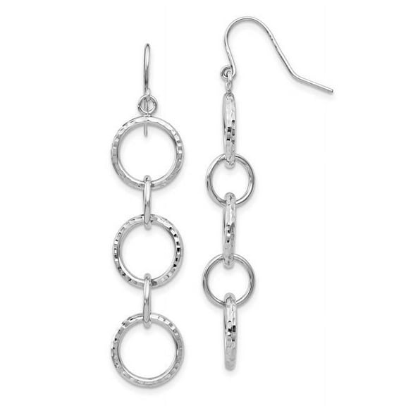Primal Gold 14 Karat White Gold Diamond-cut Circle Dangle Earrings
