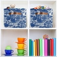 thumbnail image 6 of Yayeee 2 Pack Canvas Storage Basket with Handles for Shelves Fabric Bins Closet Organizer, Blue Garden Pattern, 6 of 8