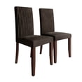 thumbnail image 2 of Castle Place Corduroy Glam Velvet Upholstered Dining Chairs, Brown, Set of 2, 2 of 9
