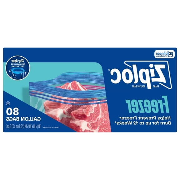 Gallon Freezer Bags for Food Preservation and Meal Prep - 80ct