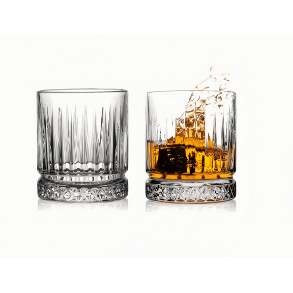 Whiskey Glasses Set of 2 Tumblers,Lead-Free Glassware ,12 Oz Old Fashioned Liquor Vodka   Bourbon Wine Cocktail Scotch Bar Glasses Set
