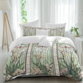 thumbnail image 2 of Butterfly Flowers Bedding 3 Piece Duvet Cover Set California King, Vintage Stained Glass Green Spring Soft Microfiber Comforter Cover with Zipper Closure & Pillowcases, FadeResistant Quilt Cover, 2 of 9