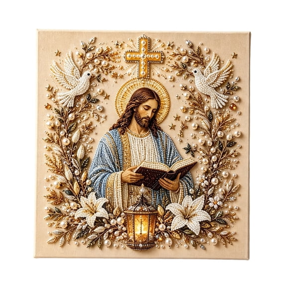 Holy Night Nativity Scene Diamond Art Kit,Birth of Jesus Diamond Picture Kit,Religious Gem Art and Crafts,Christian Diamond Dots Kits,DIY Mosaic Kits,Home Decor