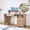 Natural, variant on Haooyeah 55 Inch Natural Computer Desk with Charging Station, Adjustable File Cabinet, Open Storage, Vertical Fluted 2-in-1 Keyboard Tray Drawer