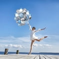 thumbnail image 2 of 60 Pcs 12 Inch Metallic Blue Silver Balloons Set with Confetti Balloons for Birthday, Baptism, Wedding, Graduation Decorations and More - Dark Blue, Light Blue with Silver, 2 of 8