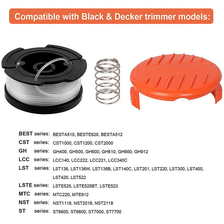 3/6Pack For Black & Decker Replacement String Trimmer Line Spool