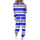 thumbnail image 2 of Puntoco Traje Casual Con Cordón Y Cuello Redondo De Manga Larga Con Estampado Holgado A La Moda Para Mujer Azul Xl, 2 of 5