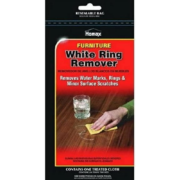 Homax White Ring Remover Towel - Laundry Stain Remover, Unscented Wipes - Single Piece