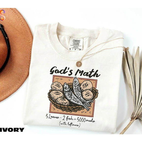 God’s Math Christian T-Shirt – Faith-Based 5 Loaves 2 Fish Bible Verse Graphic Tee for Men & Women