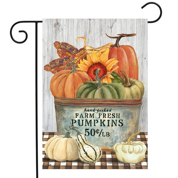Briarwood Lane Farm Fresh Bushel Autumn Garden Flag