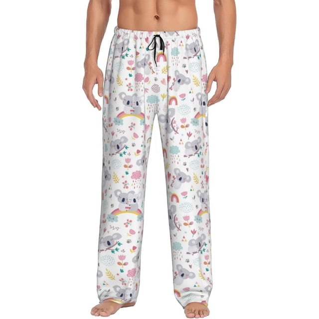 Balery Cute Koala Pantalones de pijama para hombre, pijama ultraligero, pantalón de descanso-X-Large