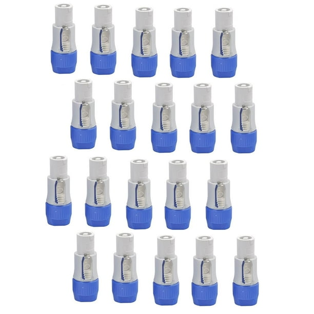 20 Conectores Powercon Macho, Adaptadores de Corriente para Luces de Escenario, Entrada de Alimentación, Color