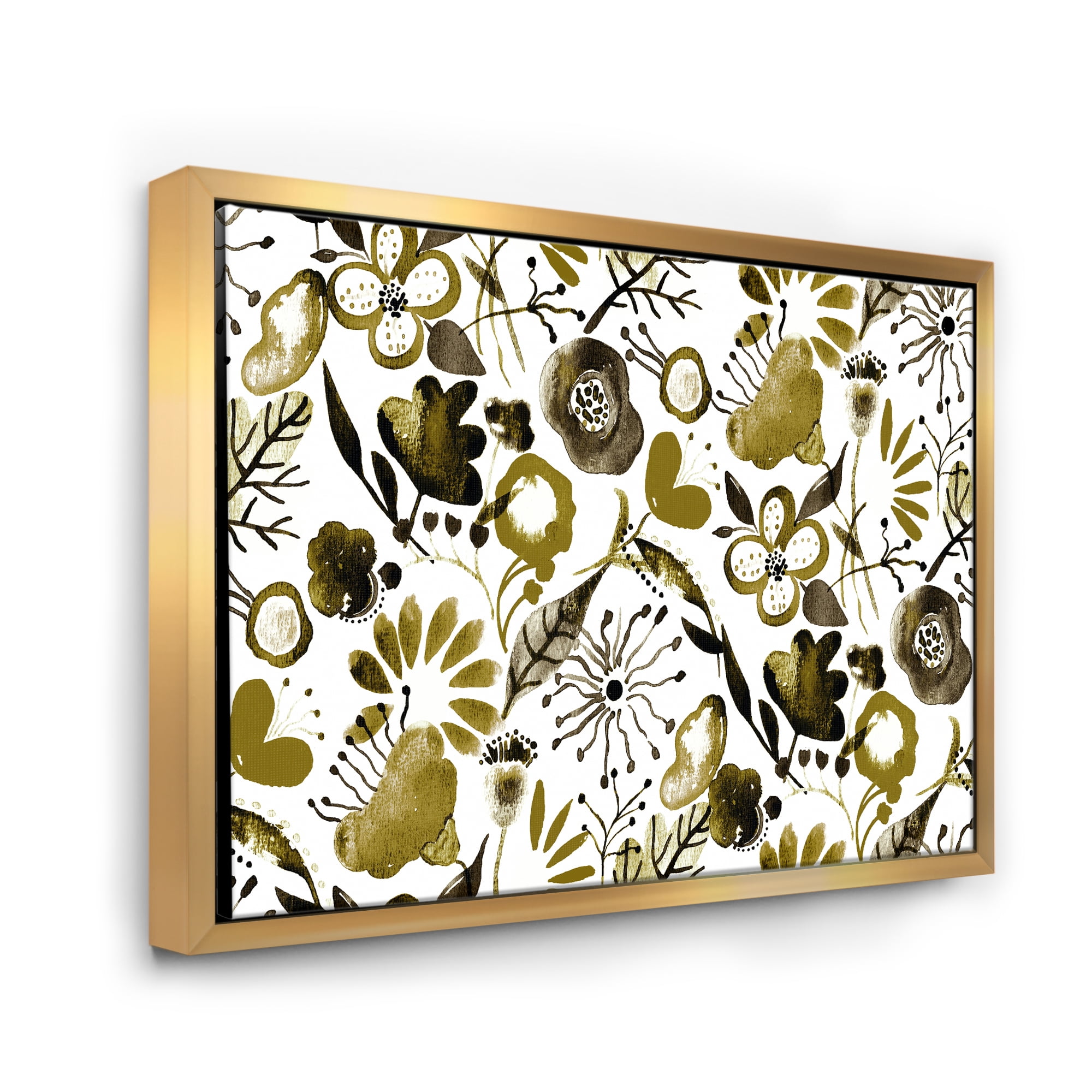 Designart 'Vital Abundance Of Wildflowers II' Modern Framed Canvas Wall Art Print