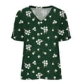 thumbnail image 4 of Fiudx Ofertas Relámpago Top de Manga Corta con Cuello En V Regular con Estampado Degradado Sexy de Verano para Mujer, 4 of 5