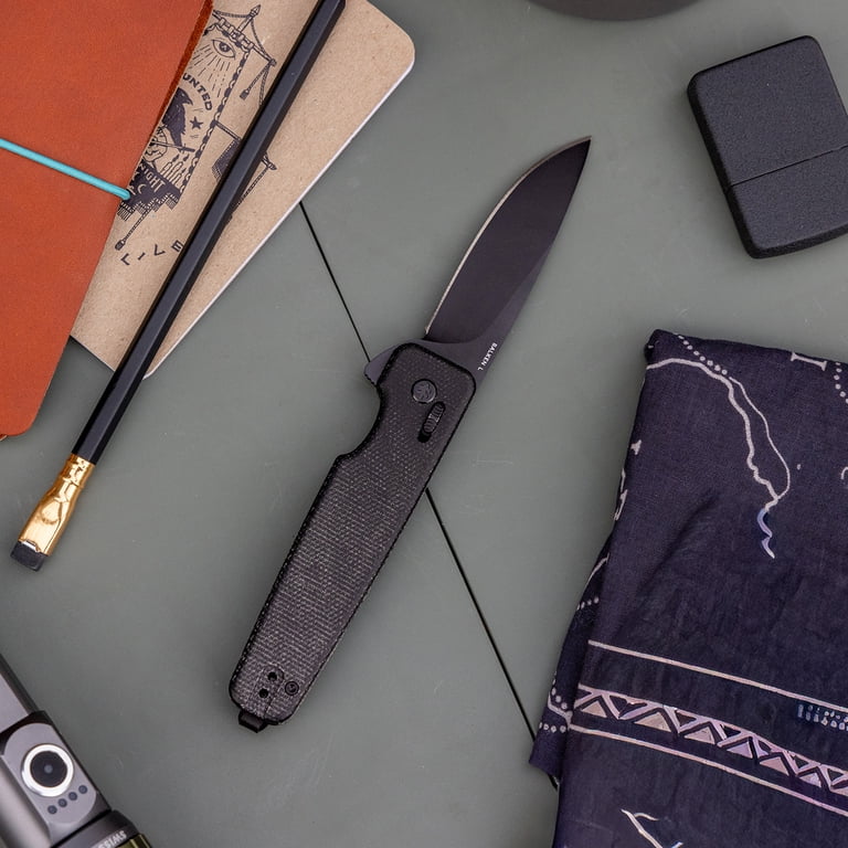 Swiss Tech Balken L Folding Knife, 14C28N Stainless Steel Blade