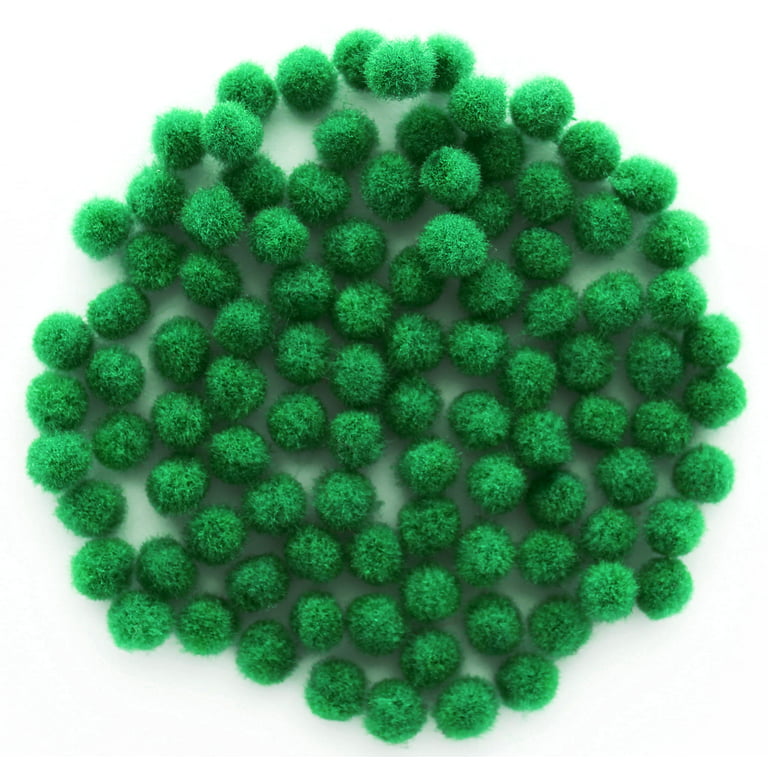 Essentials by Leisure Arts Pom Poms - Green - 7mm - 100 piece pom poms arts  and crafts - green pompoms for crafts - craft pom poms - puff balls for  crafts