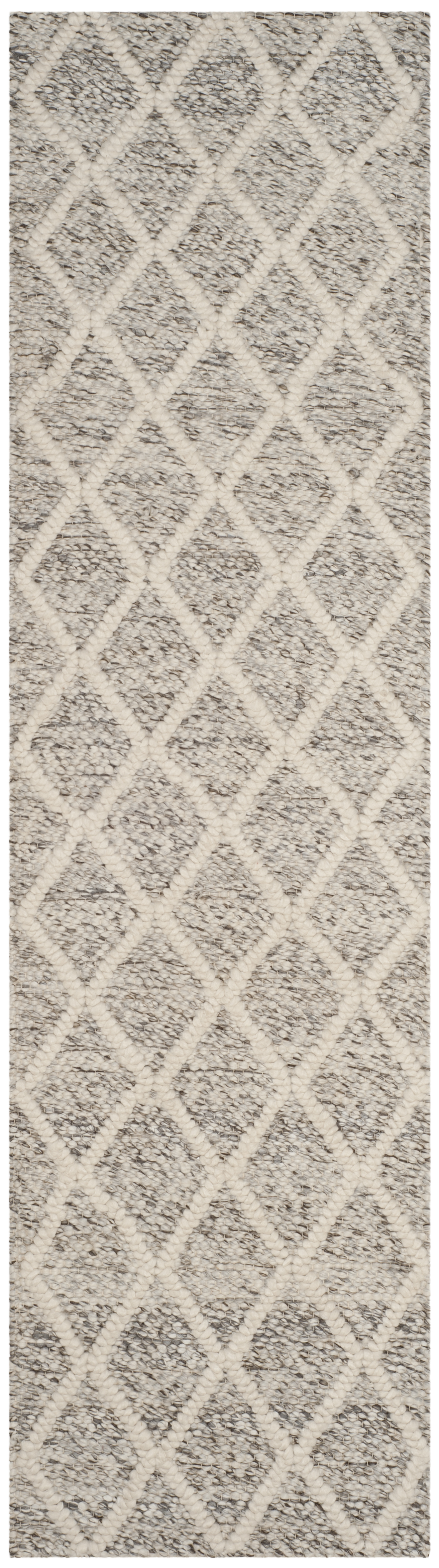 SAFAVIEH Natura Olgica Geometric Diamonds Runner Rug, Ivory/Stone, 2'3" x 8'