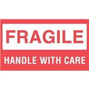 3 x 5" White/Red Fragile Handle with Care Label Packing, Mover Stickers [Pack of 500]