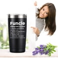 thumbnail image 6 of Funcle Definition Tumbler - Funny Uncle Gifts for Birthday Christmas - Novelty Uncle Gifts from Niece, Nephew - Best Uncle Ever Gifts for New Uncle, Uncle Announcement - 20 Ounce Black Tumbler, 6 of 6