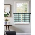 thumbnail image 3 of Teal Black Plaid Tier Curtains 36 Inch Length,Sheer Curtains for Bedroom Living Room Window Farmhouse Teal Black Checkered Rod Pocket Drapes Kitchen Curtains Small Half Window 27.5"x36" 2 Panels, 3 of 6