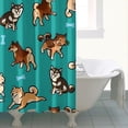 thumbnail image 4 of Cartoon Shiba Inu Dog Shower Curtain 84"x72" ,Bathroom Decorative Shower Curtains Set with 12 Hooks,Modern Waterproof Washable Shower Curtain, 4 of 6
