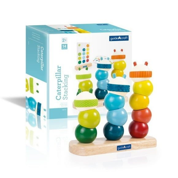 Guidecraft Manipulations Chenille en Bois Empilage en Multicolore