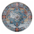 thumbnail image 2 of Luxee Designs Alexandria Bordered Pattern 7x7 Round Area Rug for Living Room Indoor Boho Rugs - Gray/Gold, 2 of 7