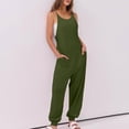 thumbnail image 3 of ZZwxWA Women's Causal Sleeveless Jumpsuits Summer Neck Harem Overalls Stretchy Adjustable Strap Romper with Pocket, 3 of 6