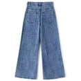 thumbnail image 2 of KIDSCOOL Little Big Girls Denim Pants Loose Casual Baggy Wide Leg Jeans,Light Blue,7-8 Years, 2 of 7