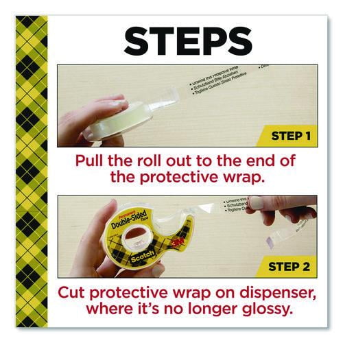 Double-Sided Permanent Tape in Handheld Dispenser, 1" Core, 0.5" x 500", 6/Pack | Bundle of 5