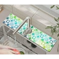 thumbnail image 1 of Kitchen Sink Splash Guard Faucet Mat -1 PC Super Absorbent Fast Drying Mat Sink Gadgets-Splash Guard Behind Faucet Drip Catcher for Kitchen, Bathroom,Sink Mat, Dish Drying Mat, Bathroom(23.5" X 5.5" ), 1 of 5