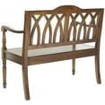 thumbnail image 4 of SAFAVIEH Benjamin Geometric Rustic Bench, Dark Teak, 4 of 6