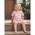 thumbnail image 5 of BemeyourBBs Newborn Baby Girls Daddy's Girl Outfits Summer Clothes Waffle Knit Letter Embroidery Short Sleeve Romper and Elastic Waist Shorts Set, 5 of 9