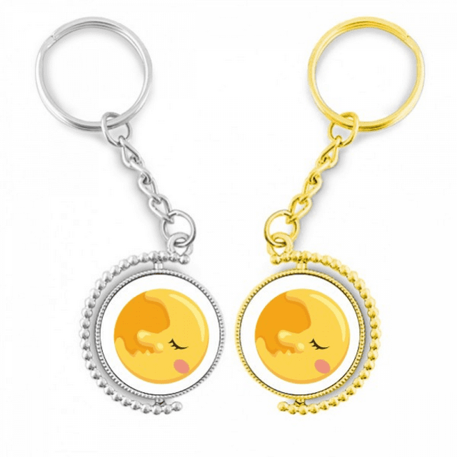 Porte-clés Rotatif Accessoire couple Porte-Clés Lune Univers et Extraterrestre