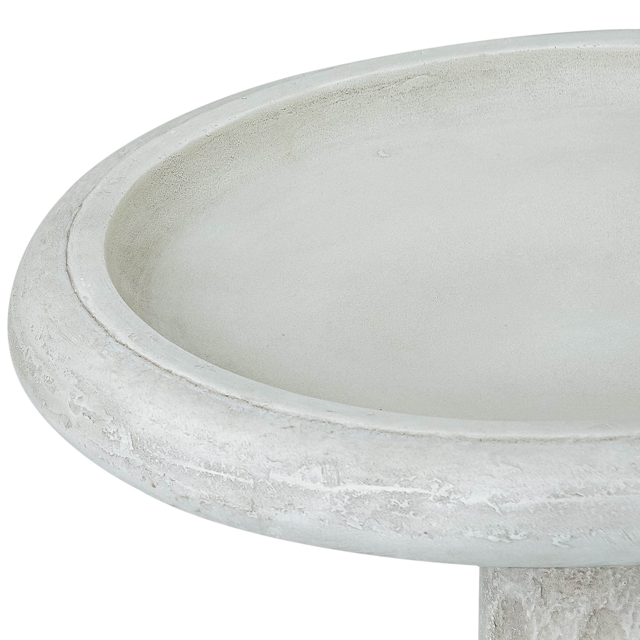 Christopher Knight Home 22.3" Outdoor Bird Bath with Pedestal Base, Polyresin Stone Look, Off White