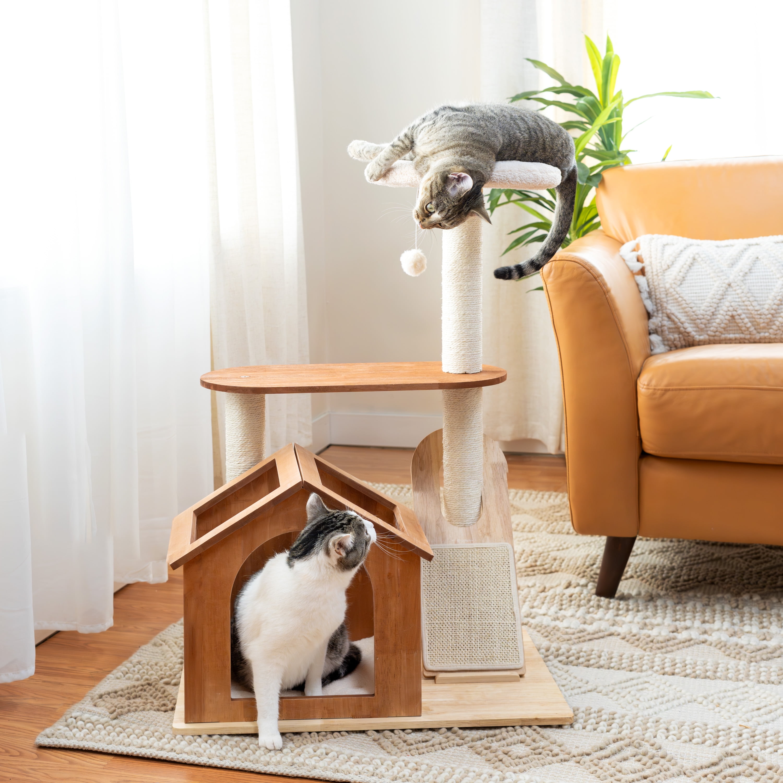 Kitty City Wooden Cat Tower and Hideaway House