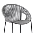 thumbnail image 4 of 30 Inch Indoor Outdoor Bar Stool with Rounded Rope Woven Seat, Gray, 4 of 5