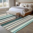 thumbnail image 4 of Teal Blue Striped Area Rugs 5'x7', Washable Small Throw Rugs for Laundry Room Playroom, Farmhouse Stripes Modern Abstract Art Indoor Outdoor Rug Non-Slip Low Pile Carpet Runner Reversible Floor Mats, 4 of 8