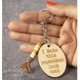 thumbnail image 5 of Inkdotpot Funny Keychain I Make This Minivan Look Cool Wood Engraved Keychain Mom Keychain, 5 of 6