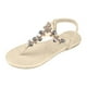 thumbnail image 3 of MKLEKYY Sandalias Planas para Mujer, Nuevas Sandalias de Verano Coreanas Con Diamantes de Imitación y Punta de Clip para Playa de Gran Tamaño, 3 of 3