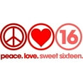 thumbnail image 3 of CafePress - Peace,Love, Sweet Sixteen - 11 oz Ceramic Mug - Novelty Coffee Tea Cup, 3 of 6