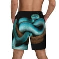 thumbnail image 2 of Lsque Mens Swim Trunks Blue Viper Snake Pattern - Bathing Suit Compression Liner - Beach Swim Shorts Swimwear - (S-3XL) - Stretch Quick Dry -Large, 2 of 9