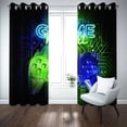 thumbnail image 2 of Botoutin Kids Blue Green Black Gamepad Gaming Grommet Curtains, 38" x 45" (2 Panels), 2 of 5