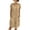 A Khaki, variant on Sundresses for Women Round Neck Ruched Waist Dress Women's Summer Solid Color Casual Round Neck Short Sleeved Dress Black L