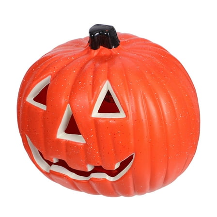 Uonlytech Led Pumpkin Lantern Light Emitting Orange Plastic 1Pack