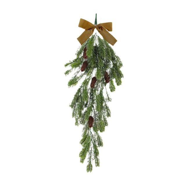 Adorno Colgante Creativo Con Forma De Lágrima Para Navidad, Para Festivales, Año Nuevo, Hogar, Lazo Marrón Arco marrón