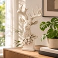 thumbnail image 3 of MMJ Wall Decor Resin Deer Head Sculpture Bust Antler Brown White 15.75x8.66x5.51in Art Home Entryway Living Room, 3 of 5